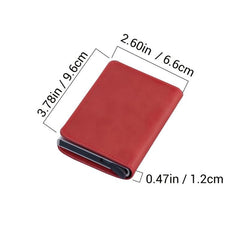 RFID Blocking Aluminum Pop Up Wallet with Leather Pocket