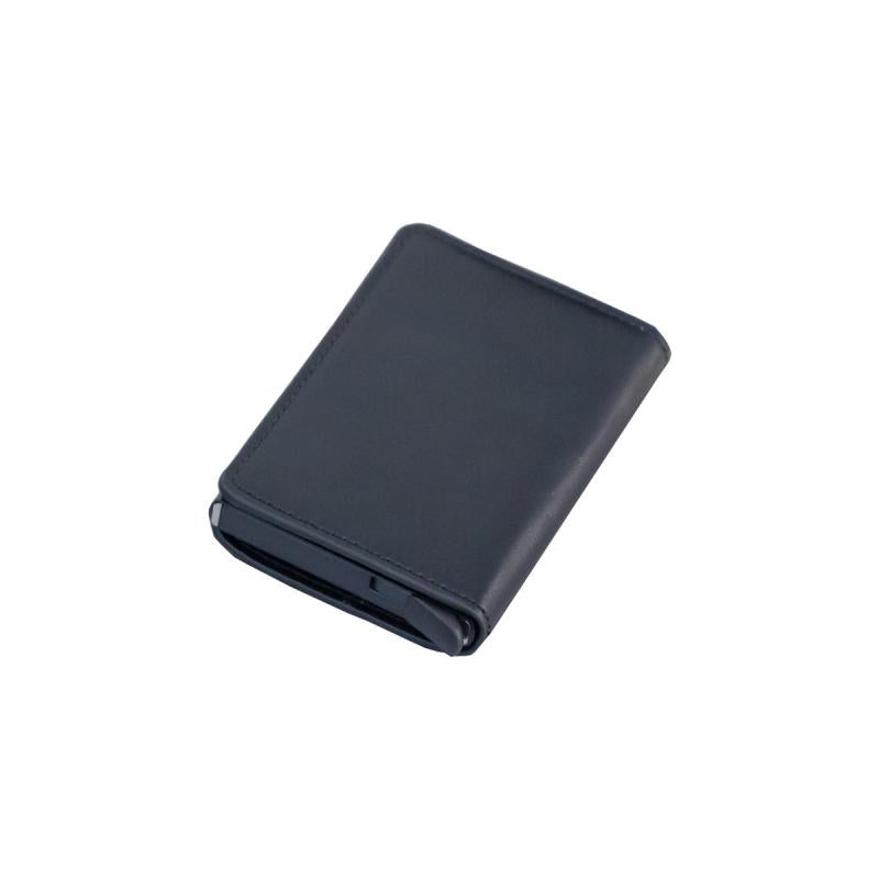 RFID Blocking Aluminum Pop Up Wallet with Leather Pocket