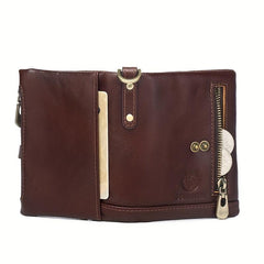 Men's Leather Short Wallet Vertical Cowhide RFID Blocking