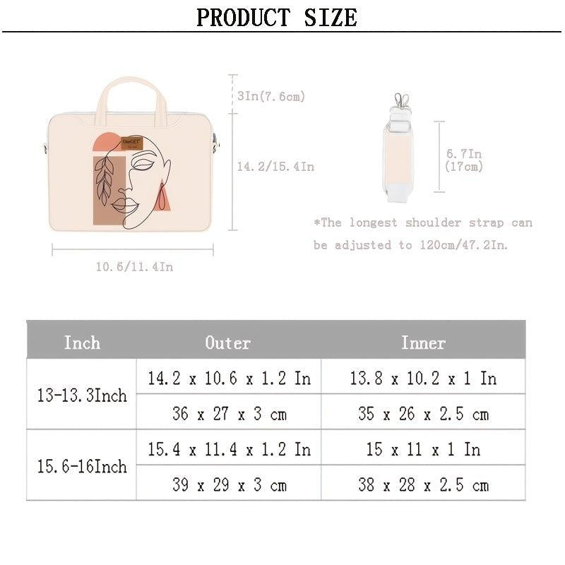 Casual Graffiti Laptop Handbag Waterproof Shockproof Adjustable