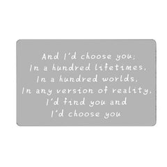 Romantic Lettering Aluminum Alloy Card - Choose Your Color