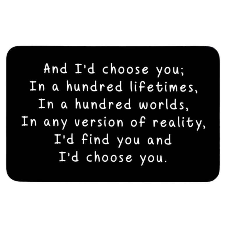Romantic Lettering Aluminum Alloy Card - Choose Your Color