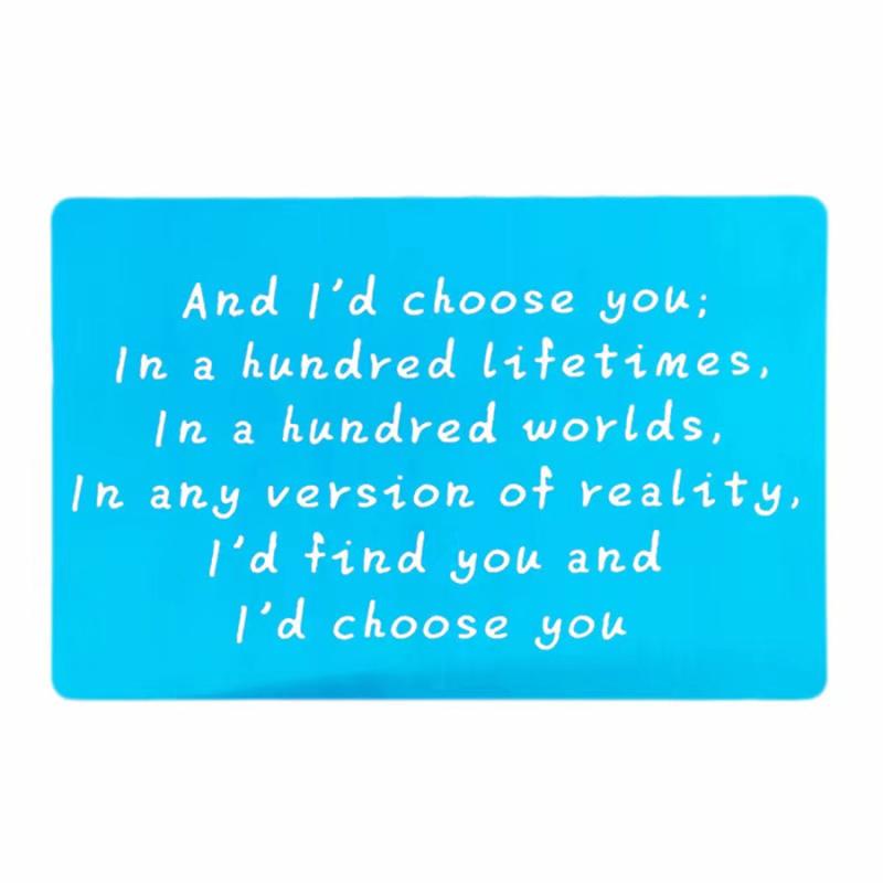 Romantic Lettering Aluminum Alloy Card - Choose Your Color