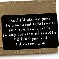 Romantic Lettering Aluminum Alloy Card - Choose Your Color