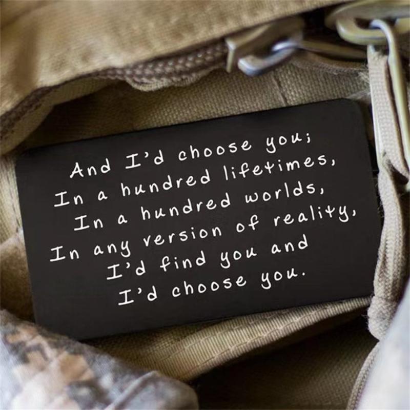 Romantic Lettering Aluminum Alloy Card - Choose Your Color