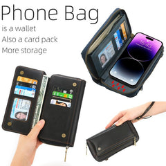 PU Leather Zipper Handbag Large Capacity Business Clutch Bag