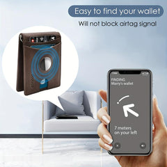 Men's Leather Credit Card Holder Bifold Wallet With Money Clip