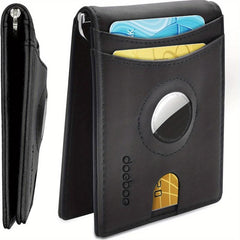 Men's Leather Credit Card Holder Bifold Wallet With Money Clip