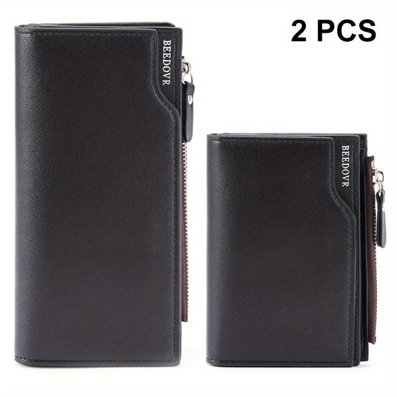 Men's Business Zipper Short & Long Wallet Set