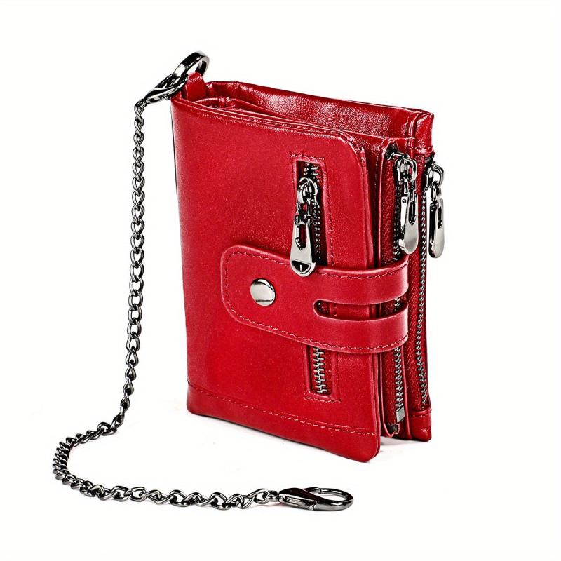 Retro European & American Style Men's Leather Wallet - Zipper Anti Theft