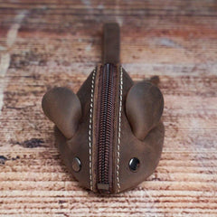 Leather Retro Mini Coin Purse Top Layer Cowhide Small Wallet Mouse Storage Bag