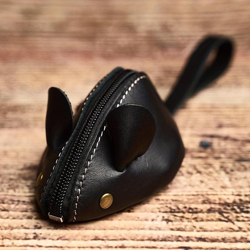 Leather Retro Mini Coin Purse Top Layer Cowhide Small Wallet Mouse Storage Bag