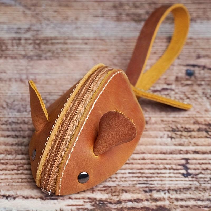 Leather Retro Mini Coin Purse Top Layer Cowhide Small Wallet Mouse Storage Bag