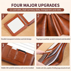 RFID Blocking Leather Short Wallet for Men - Scratch Resistant