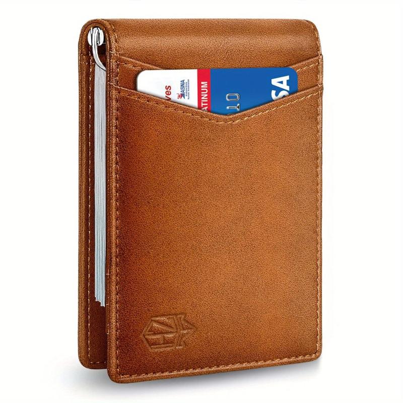 Slim Wallet RFID Blocking Money Clip for Men Gift