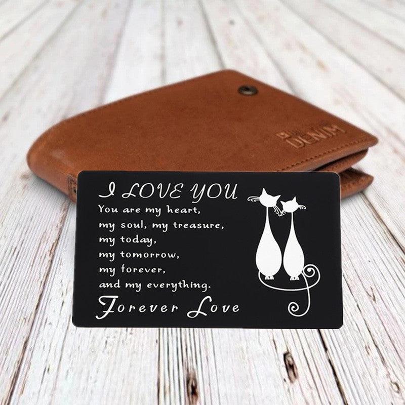Love You Metal Wallet Card LOVE Note Anniversary Gift