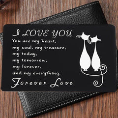 Love You Metal Wallet Card LOVE Note Anniversary Gift