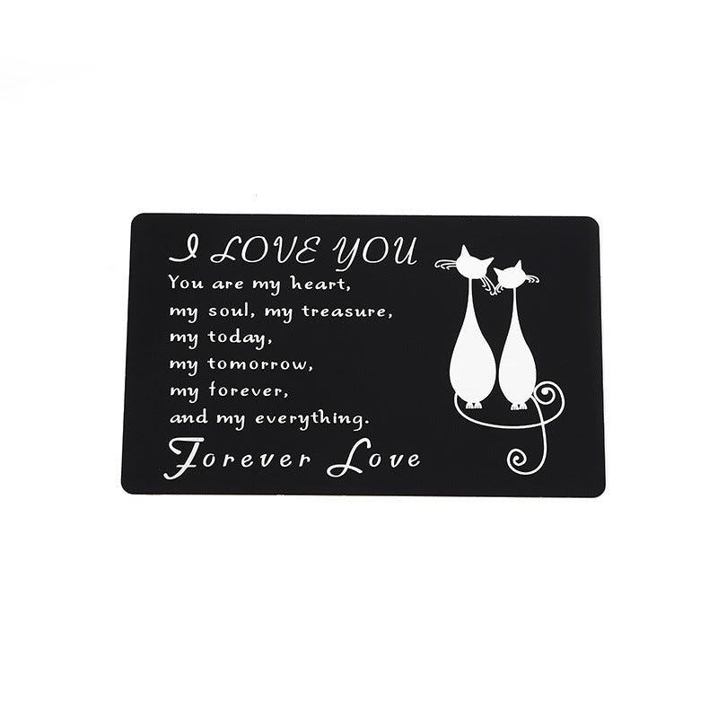 Love You Metal Wallet Card LOVE Note Anniversary Gift