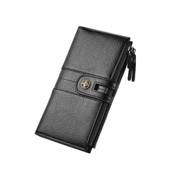 Men's Pu Leather Long Wallet with Mobile Phone Bag