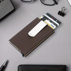 RFID Blocking Slim Wallet Aluminum Alloy Money Clip