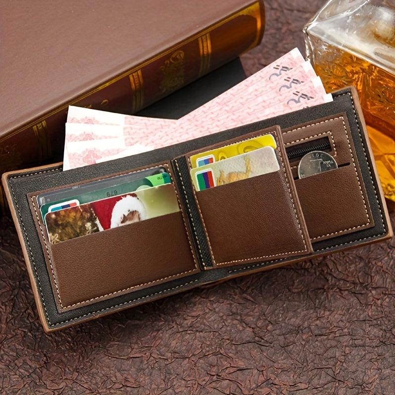 Men's Leather Short Wallet Money Clip Card Holder Purse Coin Purse Gift