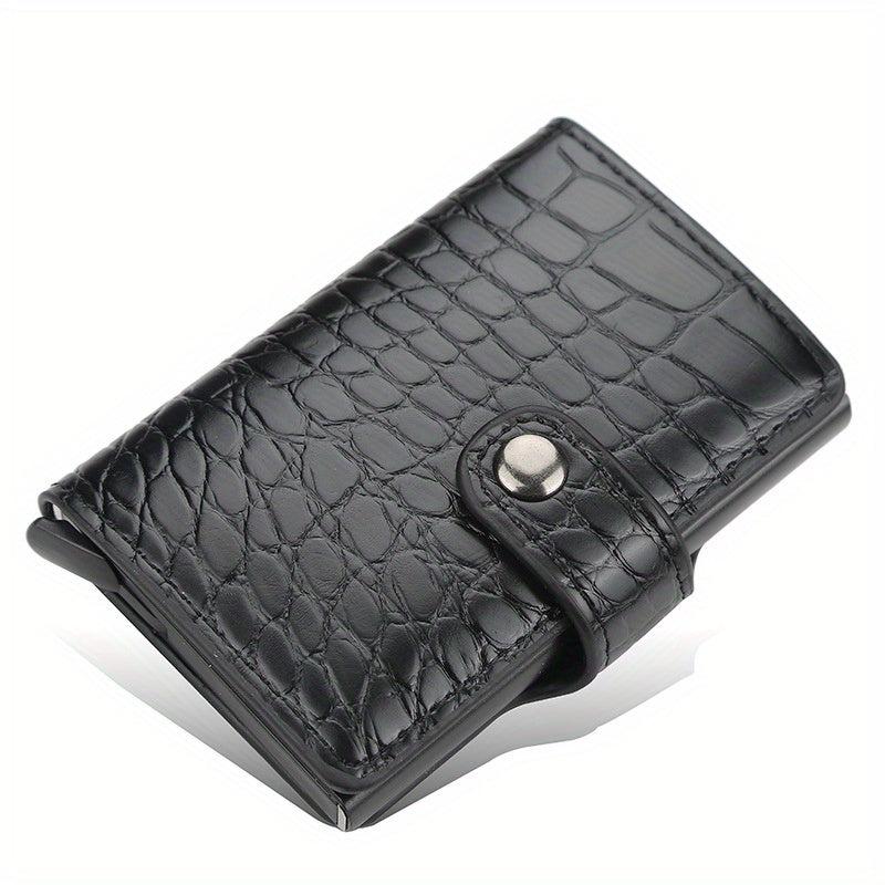 Men's Portable Crocodile Pattern RFID Blocking Card Holder