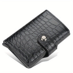 Men's Portable Crocodile Pattern RFID Blocking Card Holder