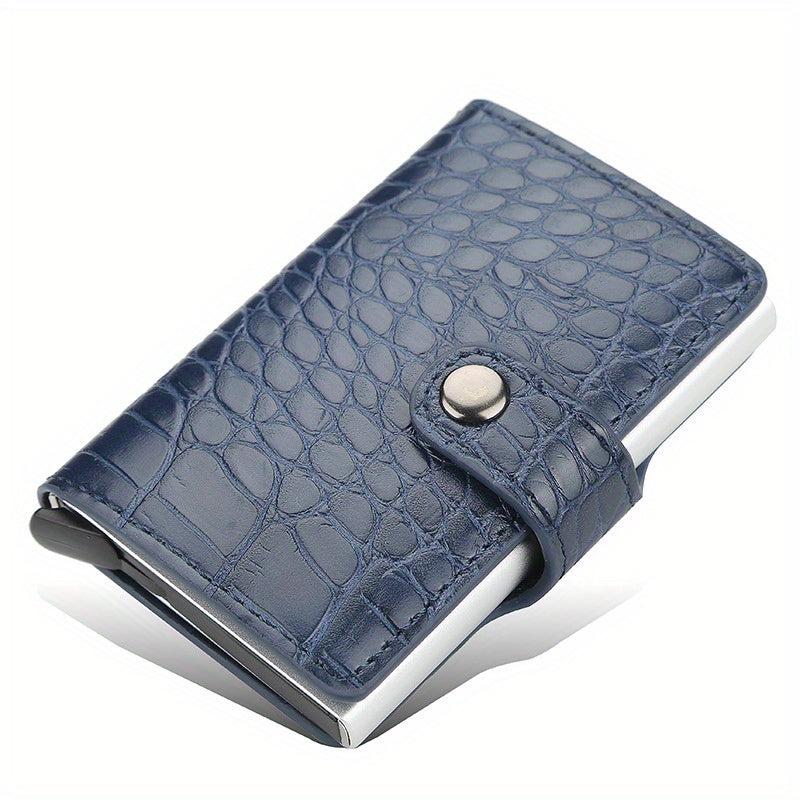 Men's Portable Crocodile Pattern RFID Blocking Card Holder