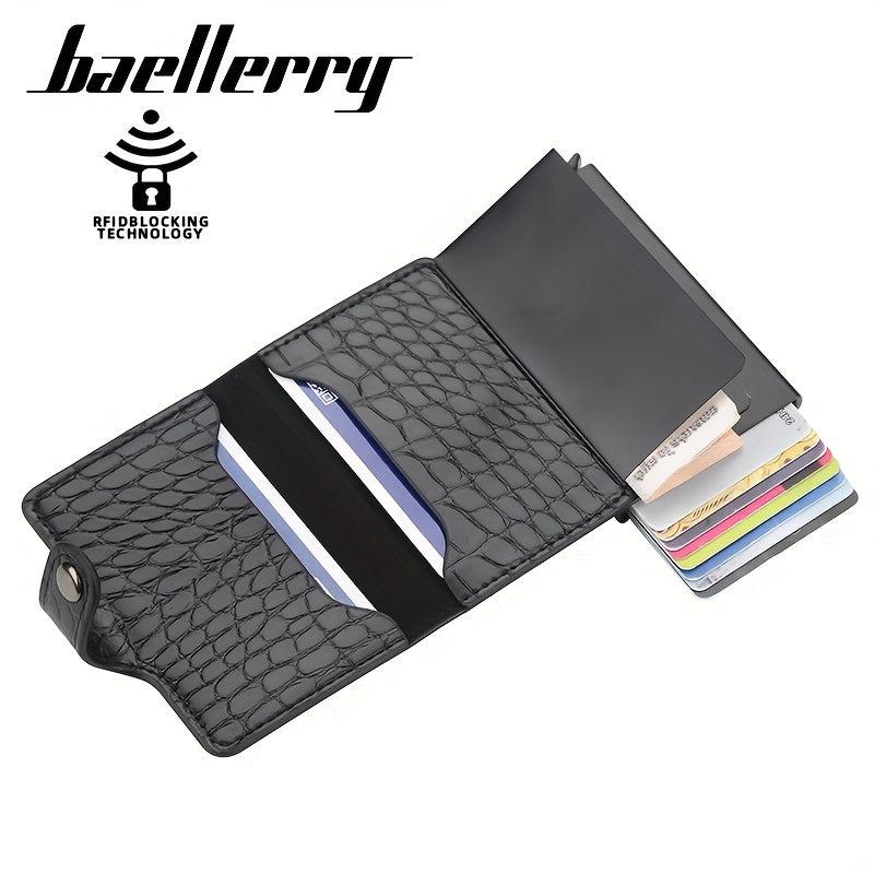 Men's Portable Crocodile Pattern RFID Blocking Card Holder