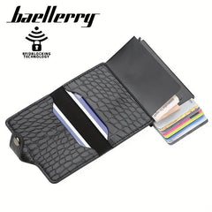 Men's Portable Crocodile Pattern RFID Blocking Card Holder