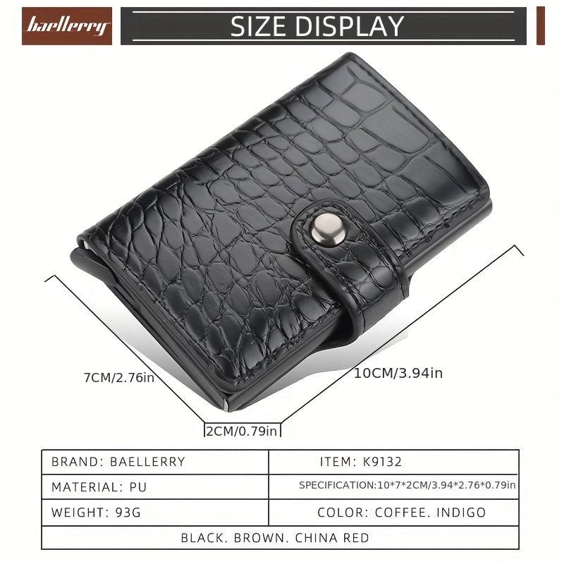 Men's Portable Crocodile Pattern RFID Blocking Card Holder