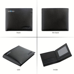Men's Large Capacity Cowhide Business Wallet Money Clip
