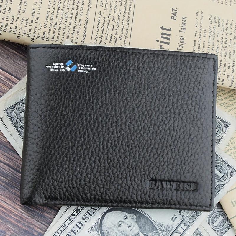 Men's Large Capacity Cowhide Business Wallet Money Clip
