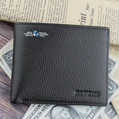 Men's Large Capacity Cowhide Business Wallet Money Clip