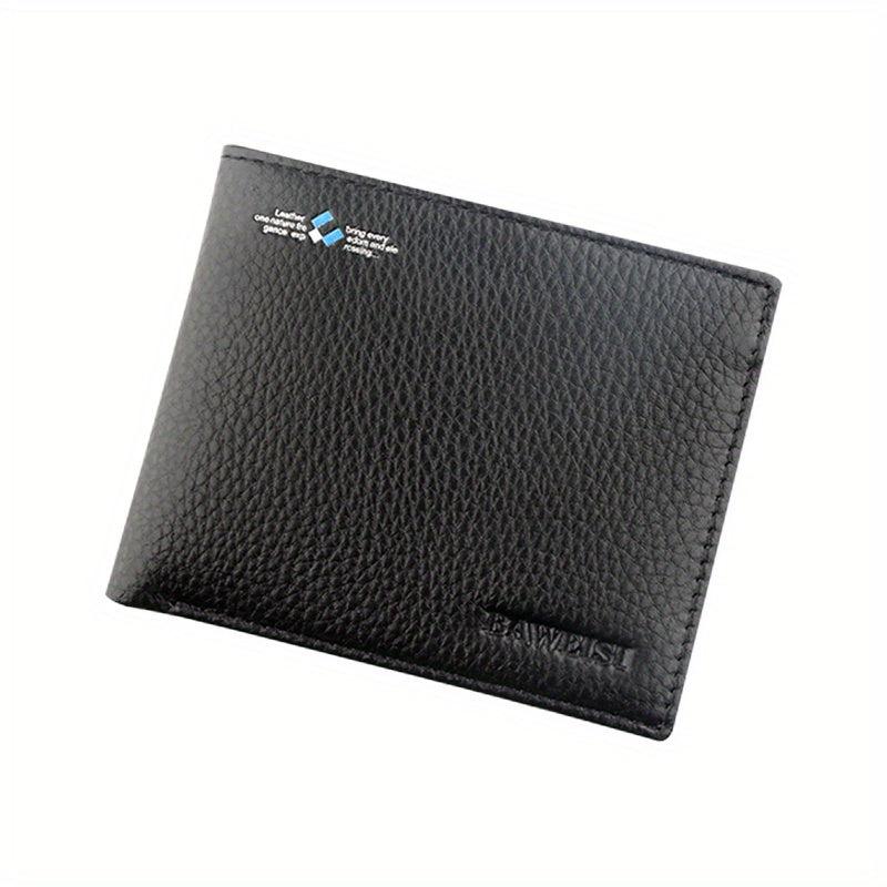 Men's Large Capacity Cowhide Business Wallet Money Clip