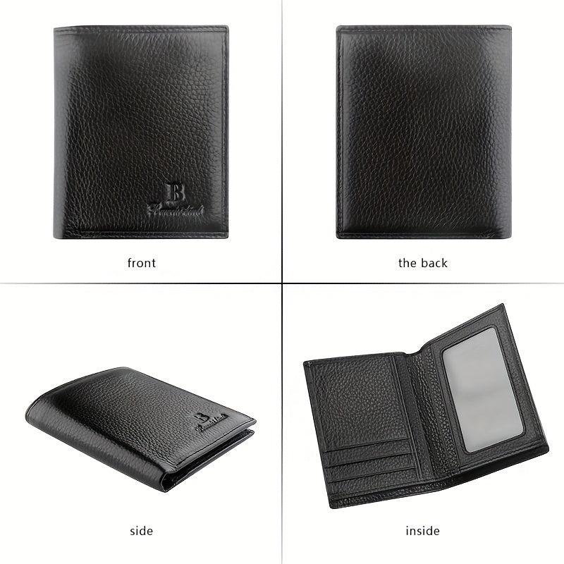 Men's Soft Leather Short Wallet Top Layer Cowhide Business Wallet