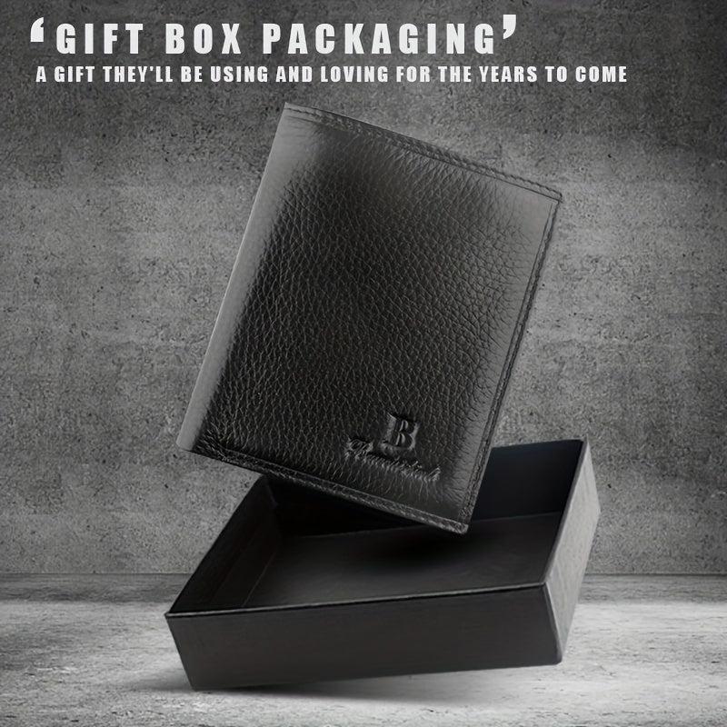 Men's Soft Leather Short Wallet Top Layer Cowhide Business Wallet