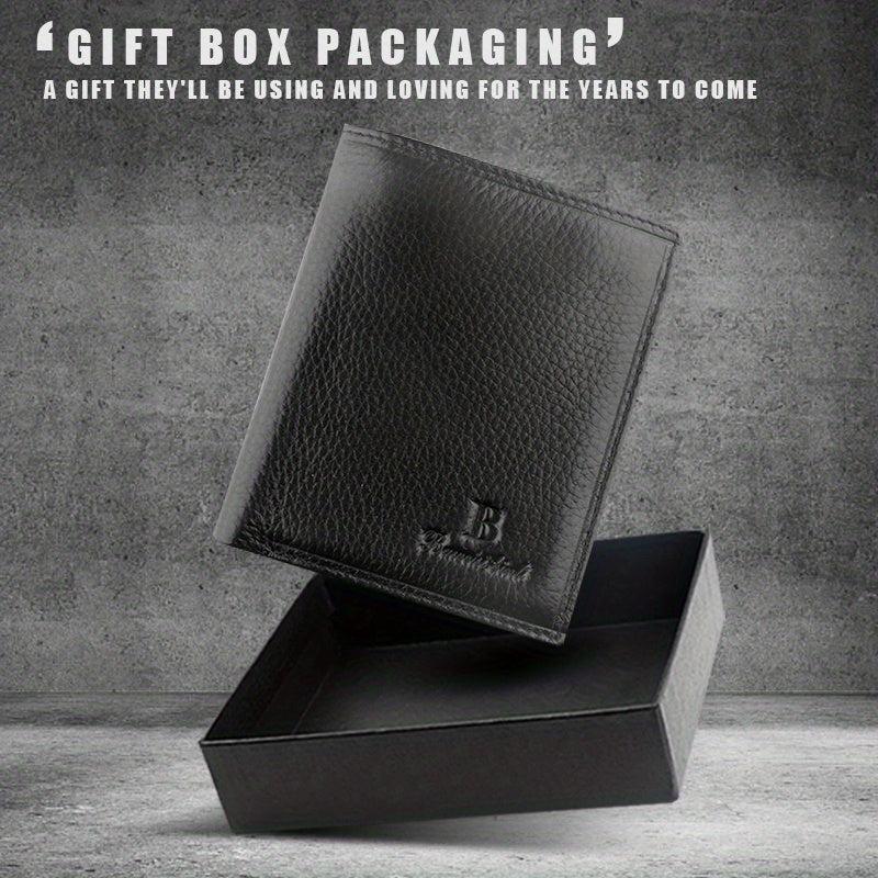 Men's Soft Leather Short Wallet Top Layer Cowhide Business Wallet
