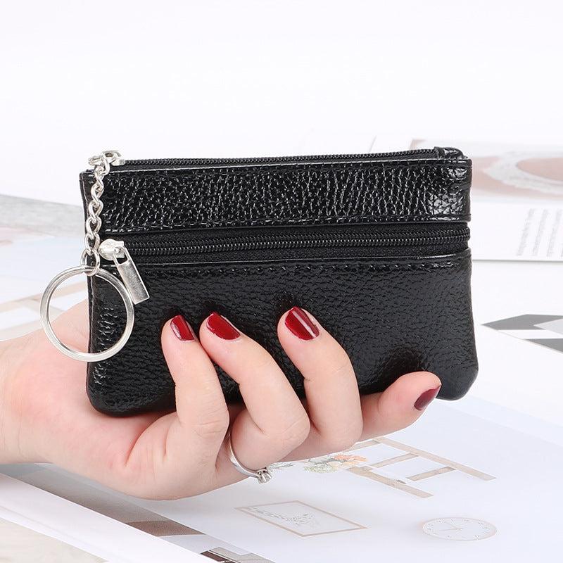 Mini Zipper Key Bag Coin Purse PU Leather