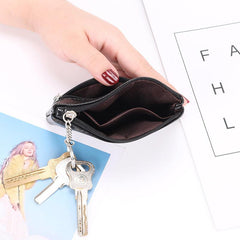 Mini Zipper Key Bag Coin Purse PU Leather