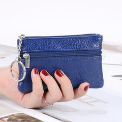 Mini Zipper Key Bag Coin Purse PU Leather