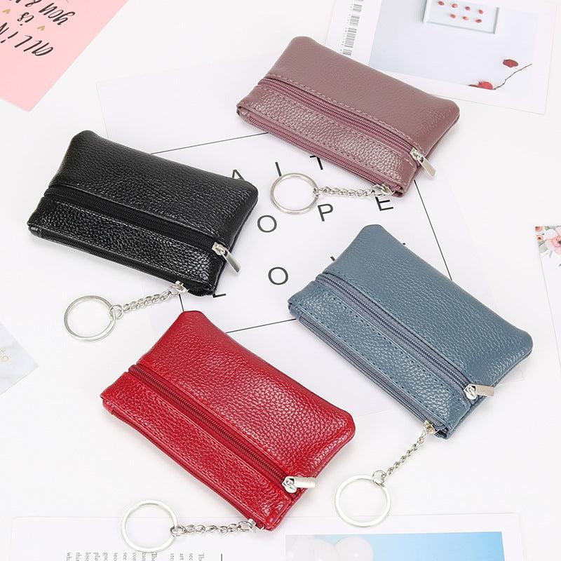 Mini Zipper Key Bag Coin Purse PU Leather