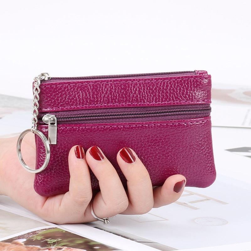Mini Zipper Key Bag Coin Purse PU Leather