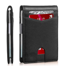 Men's Carbon Fiber RFID Blocking Money Clip Card Case Bifold Holder