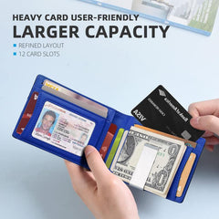 Men's Carbon Fiber RFID Blocking Money Clip Card Case Bifold Holder