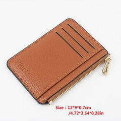 Slim Zipper Credit Card Holder PU Leather Men's Wallet Coin Purse