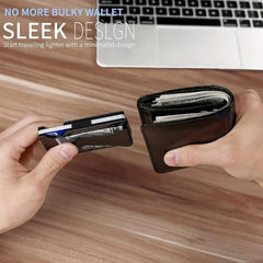 Men's Carbon Fiber Aluminum Card Holder RFID Blocking Money Clip