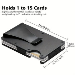 Men's Carbon Fiber Aluminum Card Holder RFID Blocking Money Clip