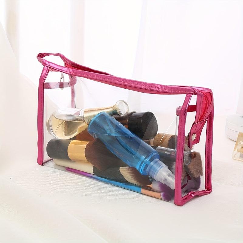 Clear Waterproof Cosmetic Bag PVC Makeup Storage Organizer Lightweight Portable
