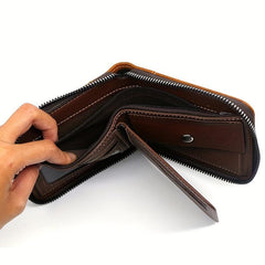 Men's Short Wallet Money Clip 6 Card Slots Business Retro Wallet